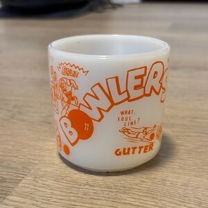 Vintage Federal Milk Glass Bowler's Mug